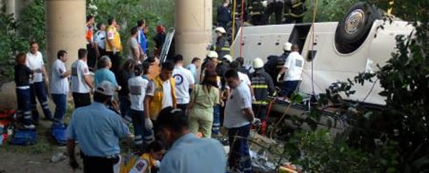 Antalya Aksu Köprüsü'nde facia: 16 turist öldü 1 antalya turistotobusu kaza613