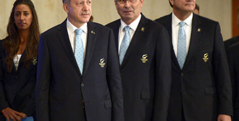 Türkiye Millî Olimpiyat Komitesi Başkanı Uğur Erdener ve Başkan Yardımcısı Hasan Arat