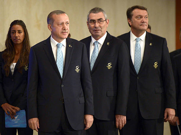 Türkiye Millî Olimpiyat Komitesi Başkanı Uğur Erdener ve Başkan Yardımcısı Hasan Arat