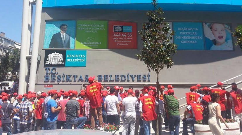 Murat Hazinedar imzalı taahhüt vermedi, BELTAş işçileri greve başladı 1 besiktas belediyesi eylem e1406033327901