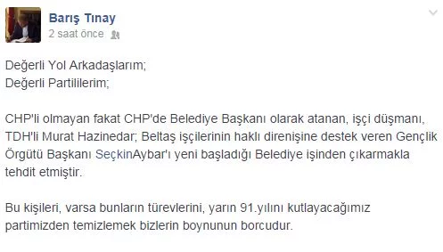 murat hazinedardan tehdit