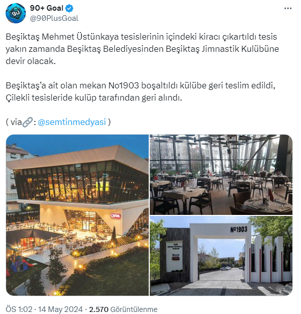 Beşiktaş’a ait olan mekan Akatlar No1903 boşaltıldı kulübe geri teslim edilecek.