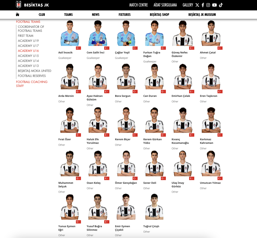 U 16 Gelişim Ligi'nde şampiyonluğu İzmir Torbalı Altınordu Metin Oktay Yerleşkesinde oynanan finalde Fenerbahçe A.Ş.'yi 1-0 mağlup eden Beşiktaş A.Ş. kazandı.