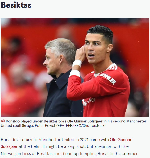 cristiano ronaldo besiktas