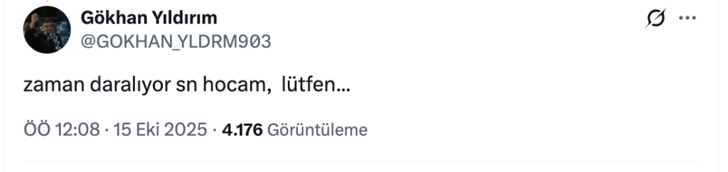 Gökhan Yıldırım: zaman daralıyor sn hocam, lütfen...