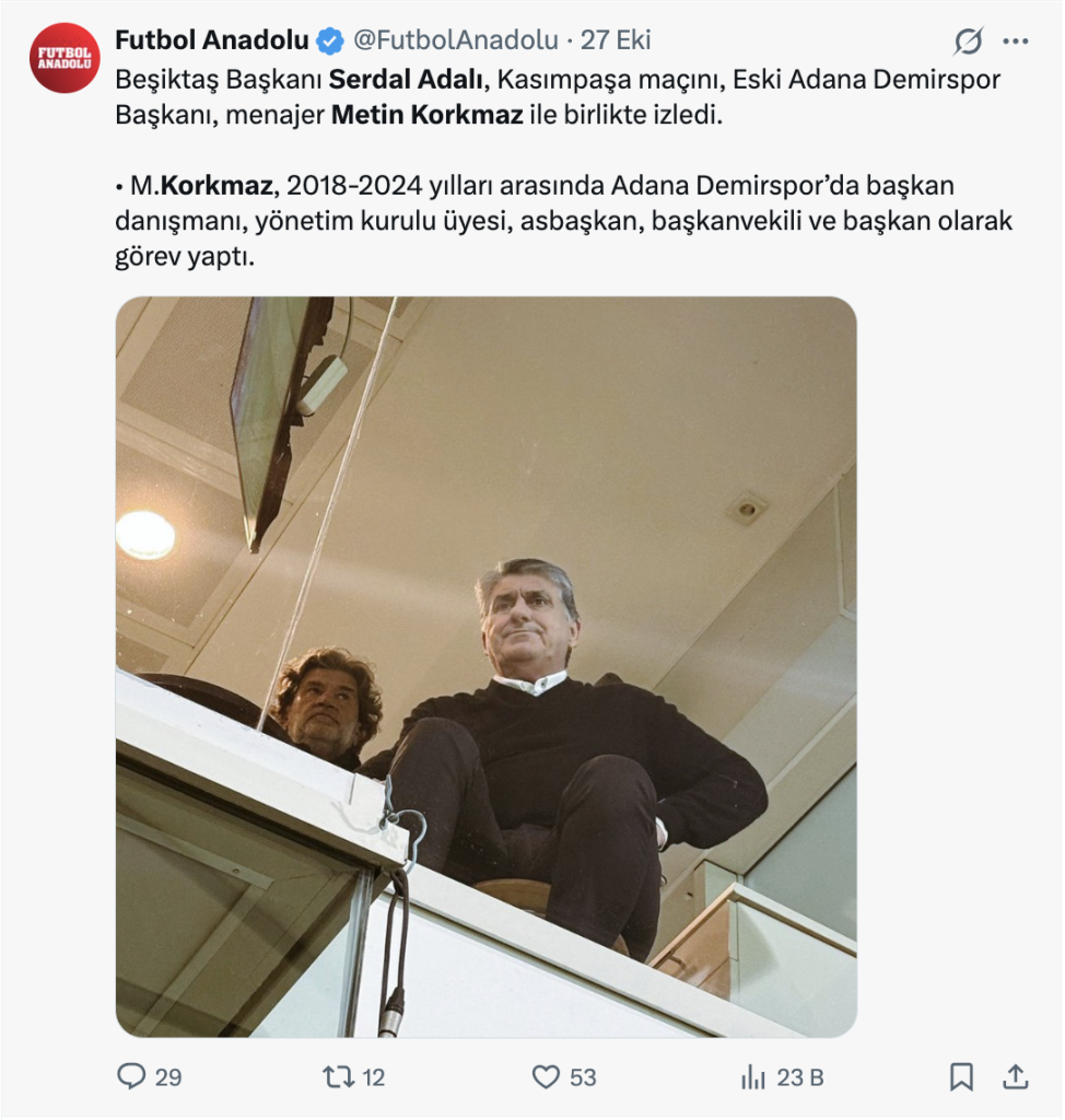 Serdal Adalı'ya Metin Korkmaz tepkisi 2 Serdal Adali Metin Korkmaz Menajer