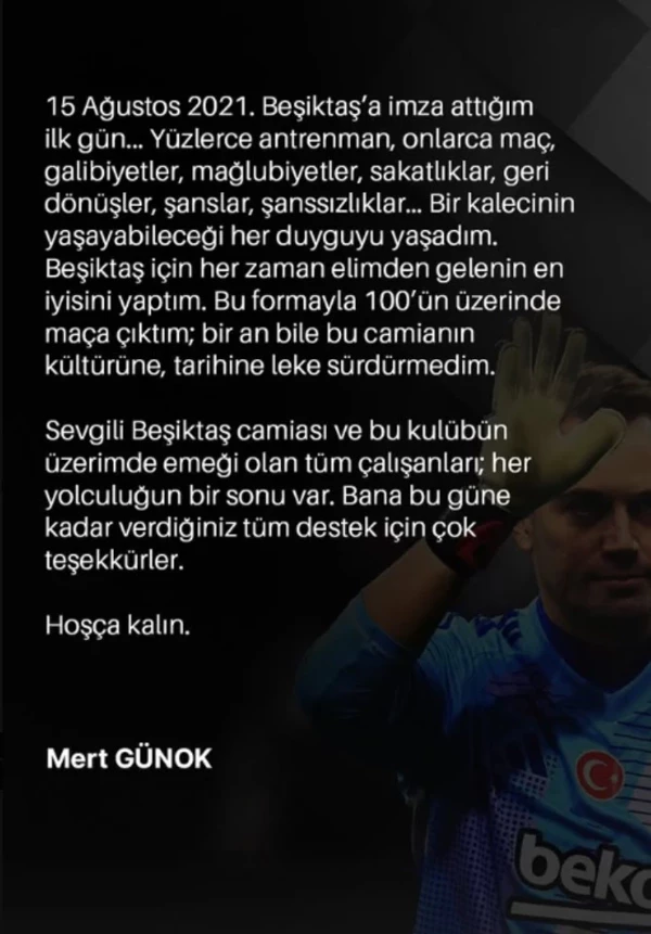 Beşiktaş'ta Mert Günok'tan açıklama 2 bjkmergundok