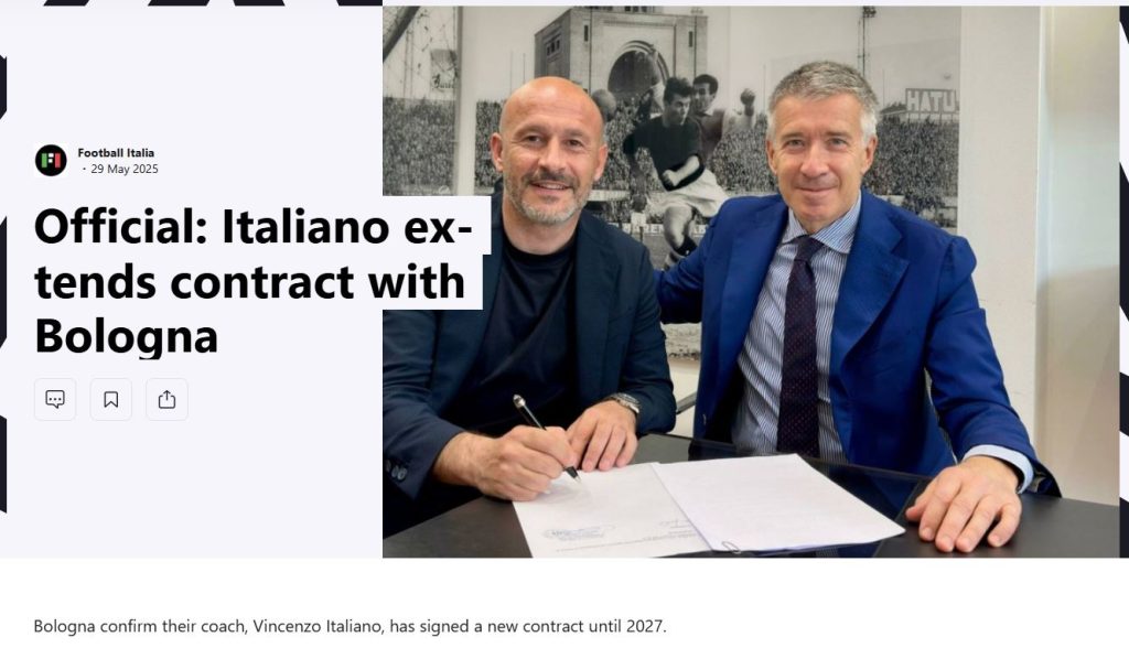 Vincenzo Italiano 2025'te sözleşmesini 2027'ye kadar uzatmıştı.